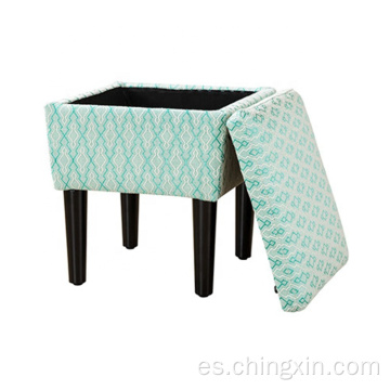 Taburete de tela de ocio verde Ottomana Muebles de sala de estar